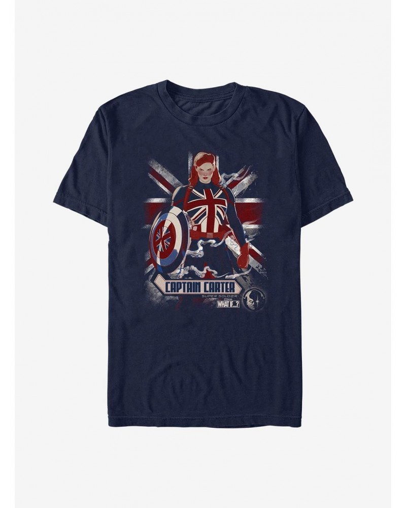 Marvel What If...? Captain Carter Flag T-Shirt $6.69 T-Shirts