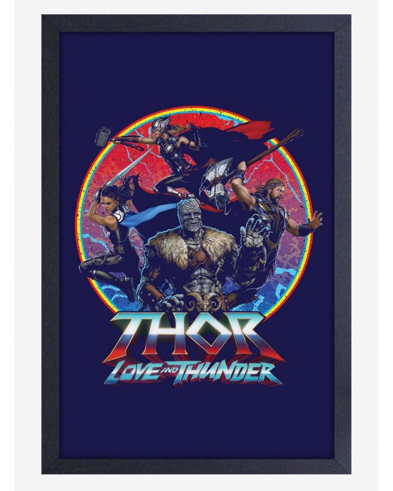 Marvel Thor Love And Thunder Squad Framed Wood Wall Art $12.20 Merchandises