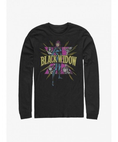 Marvel Black Widow Power Stance Long-Sleeve T-Shirt $12.11 T-Shirts