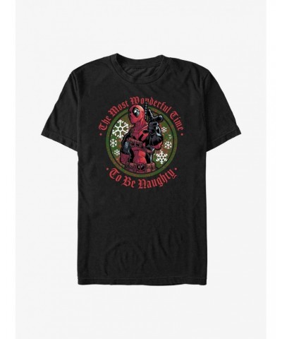 Marvel Deadpool Wonderful Time To Be Naughty T-Shirt $6.12 T-Shirts
