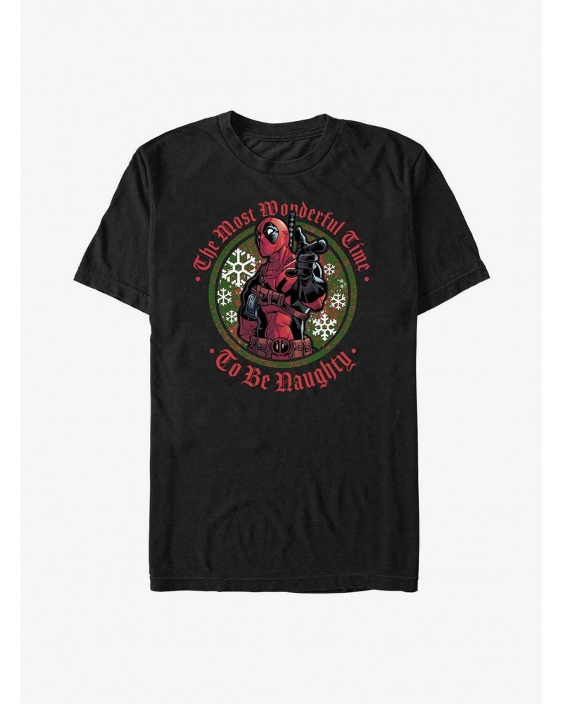 Marvel Deadpool Wonderful Time To Be Naughty T-Shirt $6.12 T-Shirts