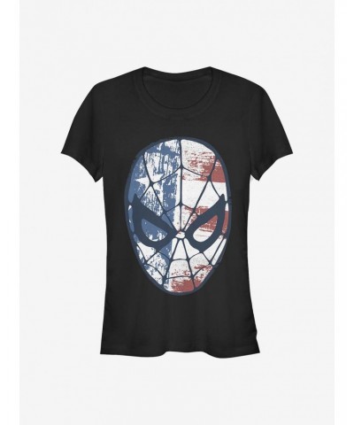 Marvel Spider-Man American Flag Girls T-Shirt $9.56 T-Shirts