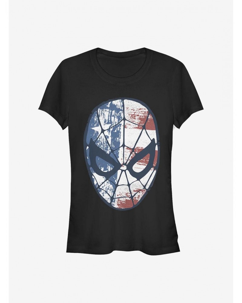 Marvel Spider-Man American Flag Girls T-Shirt $9.56 T-Shirts