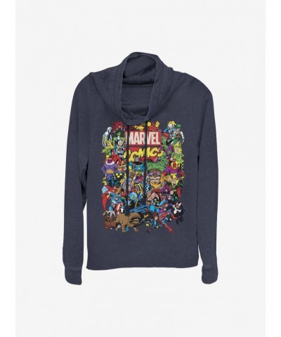 Marvel Comic Entire Cast Cowlneck Long-Sleeve Girls Top $17.24 Tops