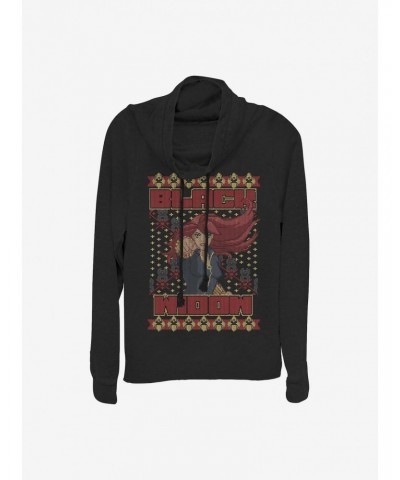 Marvel Black Widow Holiday Sweater Cowlneck Long-Sleeve Girls Top $12.93 Tops