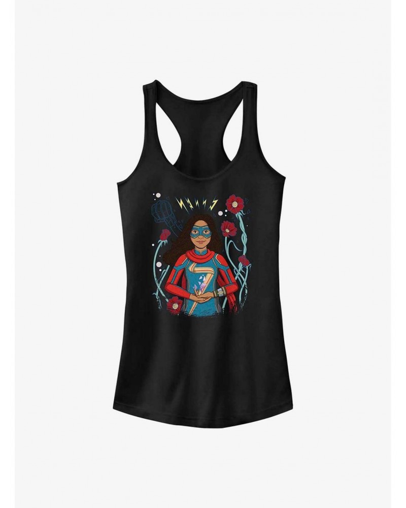 Marvel Ms. Marvel Flower Badge Girls Tank $7.57 Tanks