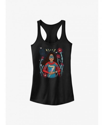 Marvel Ms. Marvel Flower Badge Girls Tank $7.57 Tanks