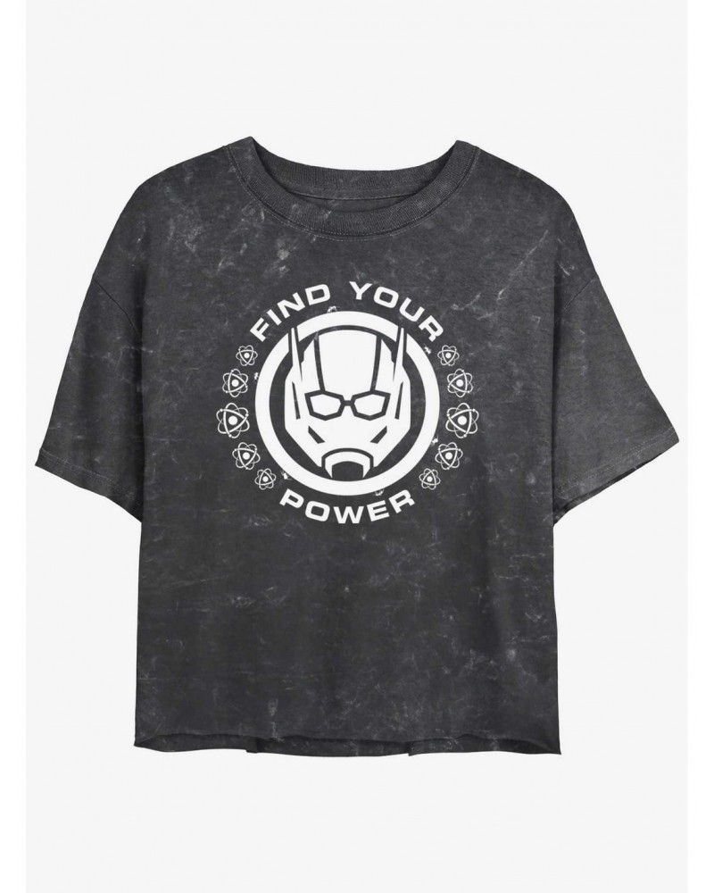 Marvel Ant-Man and the Wasp: Quantumania Find Your Power Badge Mineral Wash Girls Crop T-Shirt $11.56 T-Shirts