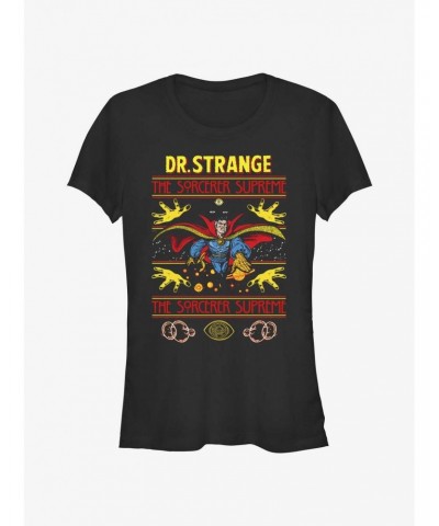 Marvel Doctor Strange Sorcerer Supreme Ugly Christmas Girls T-Shirt $6.97 T-Shirts