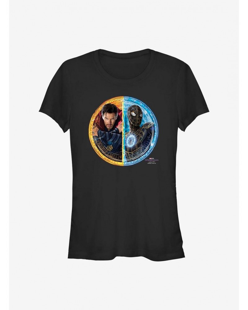 Marvel Spider-Man: No Way Home Spidey Doctor Strange Circle Girls T-Shirt $6.18 T-Shirts