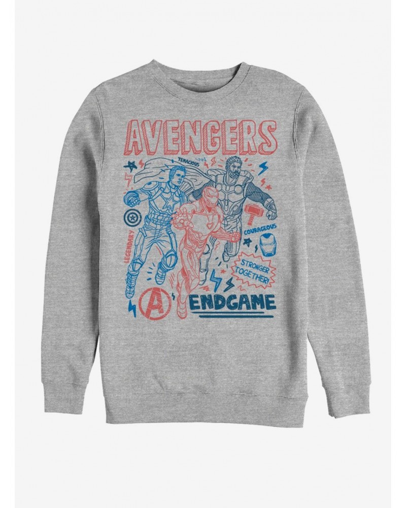 Marvel Avengers: Endgame Earths Mightiest Doodles Sweatshirt $10.63 Sweatshirts