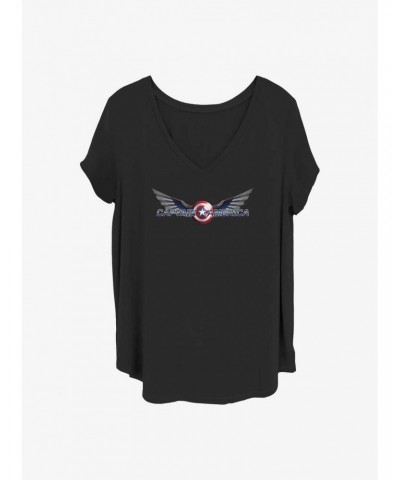 Marvel The Falcon and the Winter Soldier Shiny Shield Girls T-Shirt Plus Size $10.17 T-Shirts