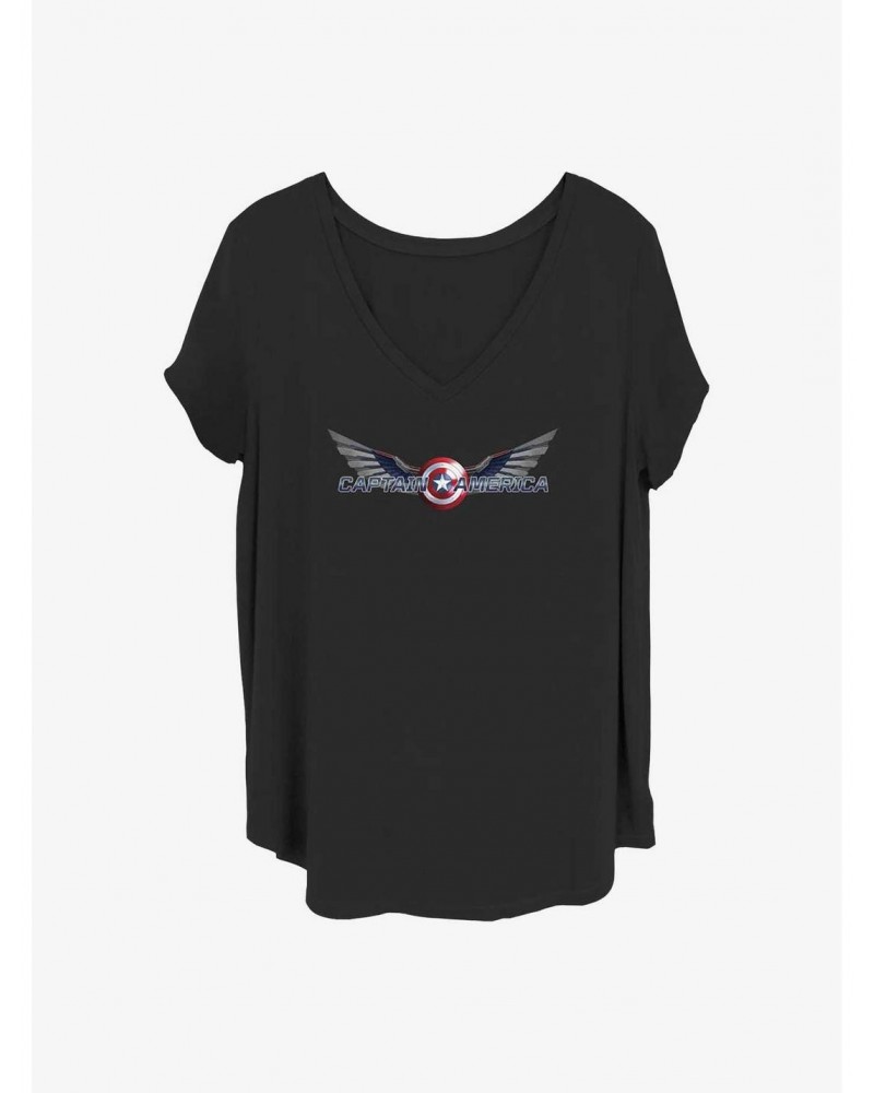 Marvel The Falcon and the Winter Soldier Shiny Shield Girls T-Shirt Plus Size $10.17 T-Shirts