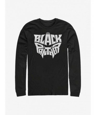 Marvel Black Panther Bold Logo Long-Sleeve T-Shirt $11.84 T-Shirts