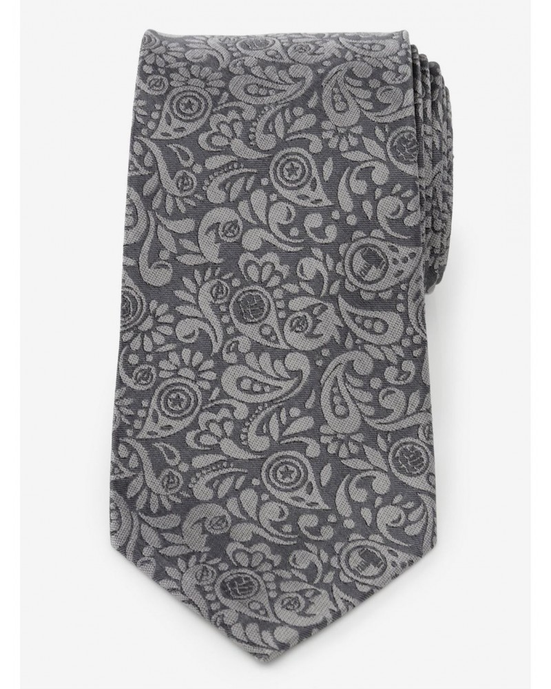 Marvel Avengers Paisley Icons Gray Tie $30.03 Ties