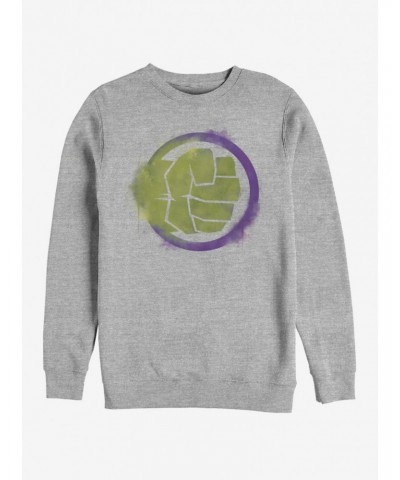 Marvel Avengers: Endgame Hulk Spray Logo Heathered Sweatshirt $10.04 Sweatshirts