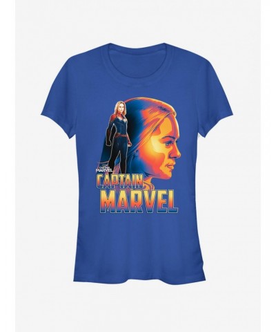 Marvel Captain Marvel Silhouette Girls T-Shirt $6.57 T-Shirts