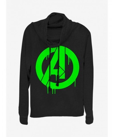 Marvel Avengers Oozing Avengers Cowl Neck Long-Sleeve Girls Top $14.73 Tops