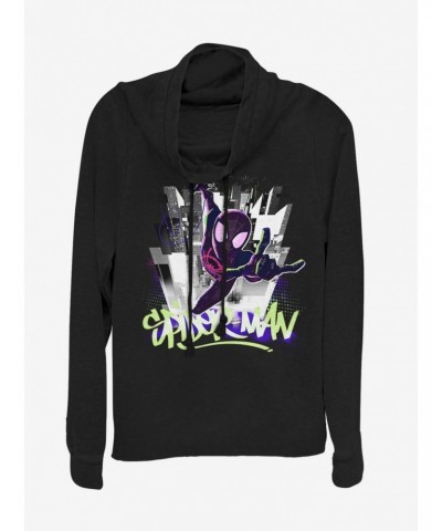 Marvel Spider-Man Brooklyn Graffiti Cowl Neck Long-Sleeve Girls Top $12.93 Tops