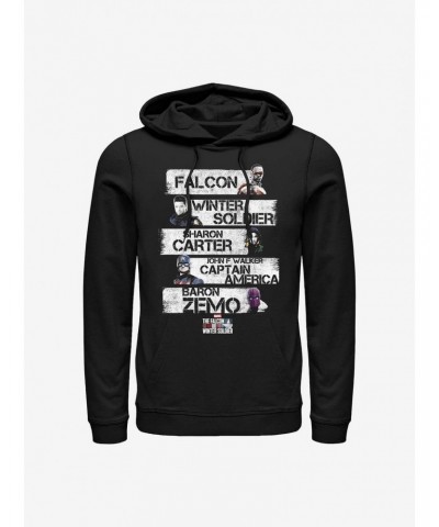 Marvel The Falcon And The Winter Soldier Character Stack Hoodie $13.65 Hoodies