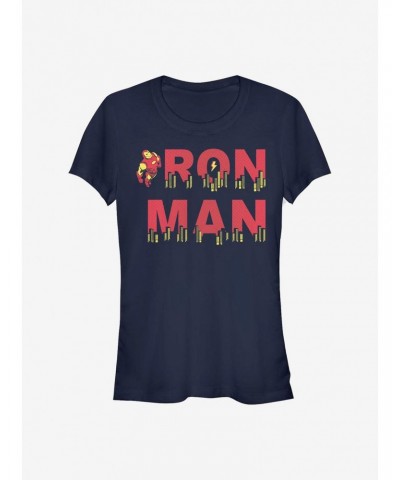 Marvel Iron Man Halftone Iron Man Girls T-Shirt $7.77 T-Shirts