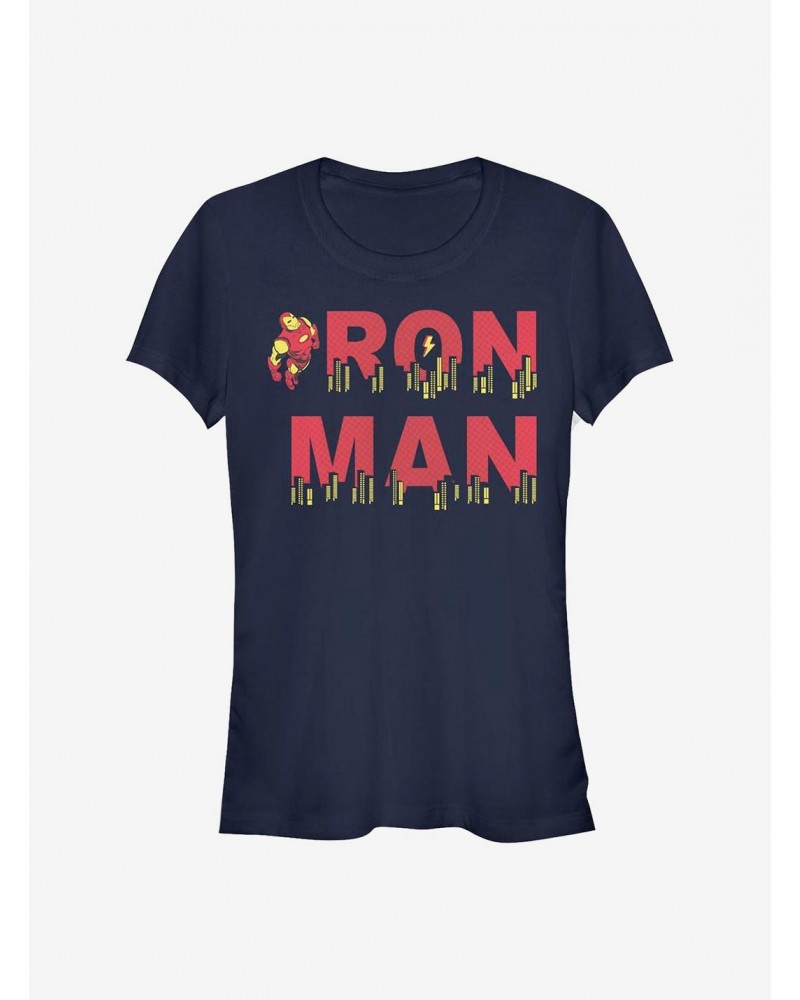 Marvel Iron Man Halftone Iron Man Girls T-Shirt $7.77 T-Shirts