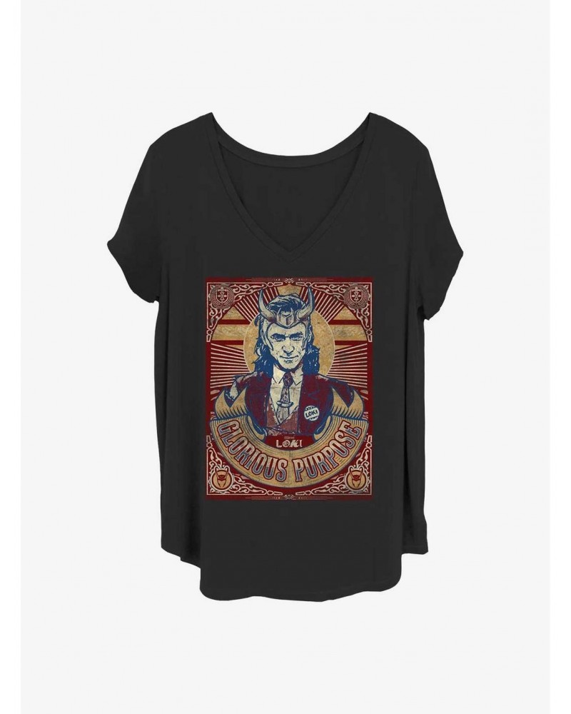 Marvel Loki Glorious Purpose Girls T-Shirt Plus Size $8.09 T-Shirts