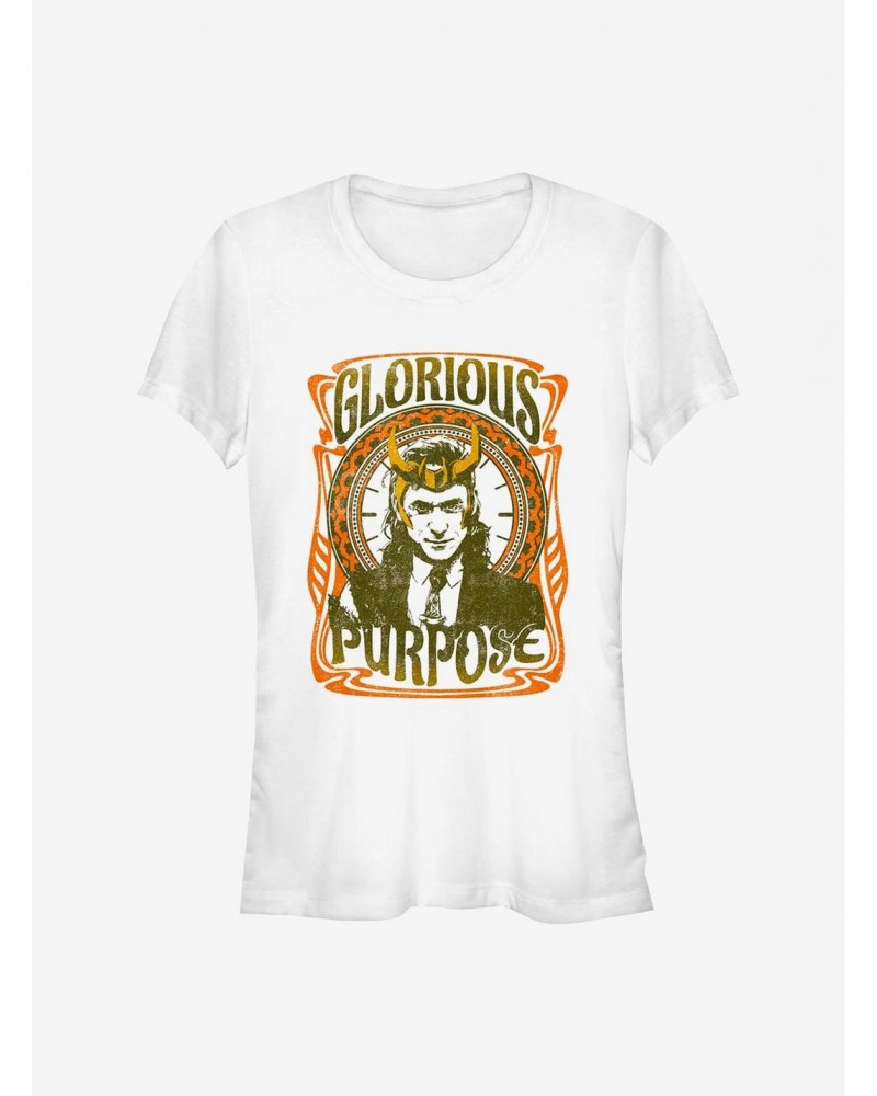 Marvel Loki Retro Glorious Purpose Girls T-Shirt $9.36 T-Shirts