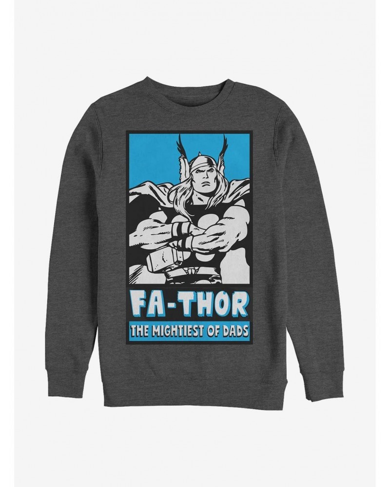 Marvel Thor Fathor Poster Crew Sweatshirt $13.87 Sweatshirts