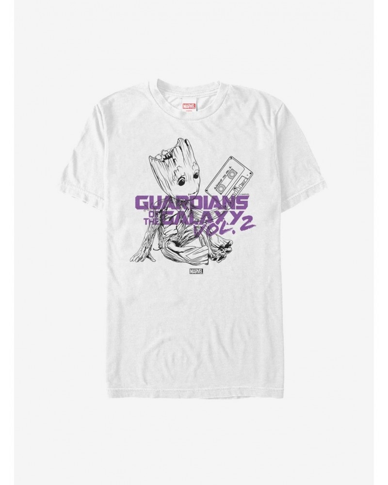 Marvel Guardians of the Galaxy Vol. 2 Groot Music T-Shirt $7.84 T-Shirts