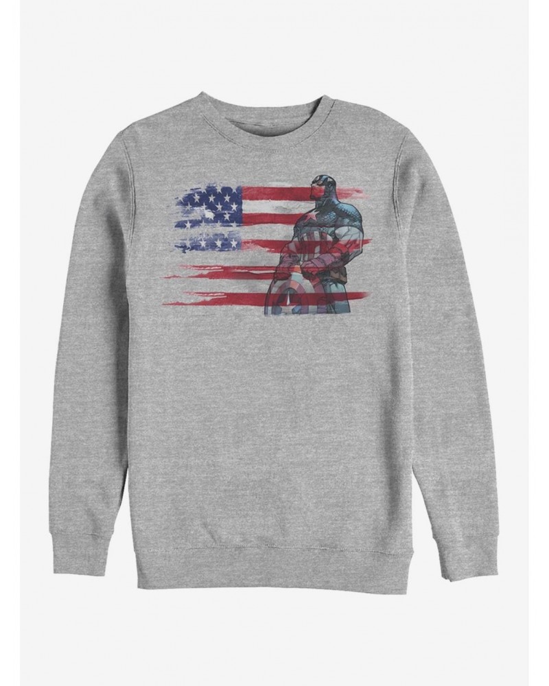 Marvel Captain America Captain Inkflag Sweatshirt $14.17 Sweatshirts