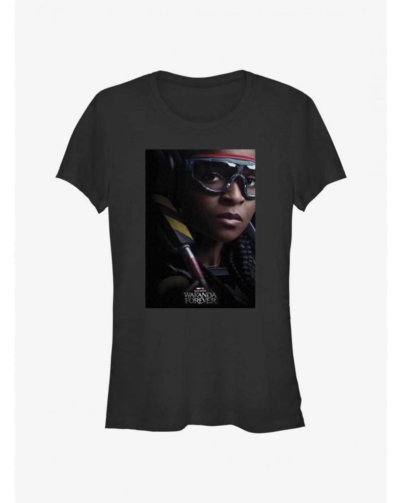 Marvel Black Panther: Wakanda Forever Iron Heart Movie Poster Girls T-Shirt $8.76 T-Shirts