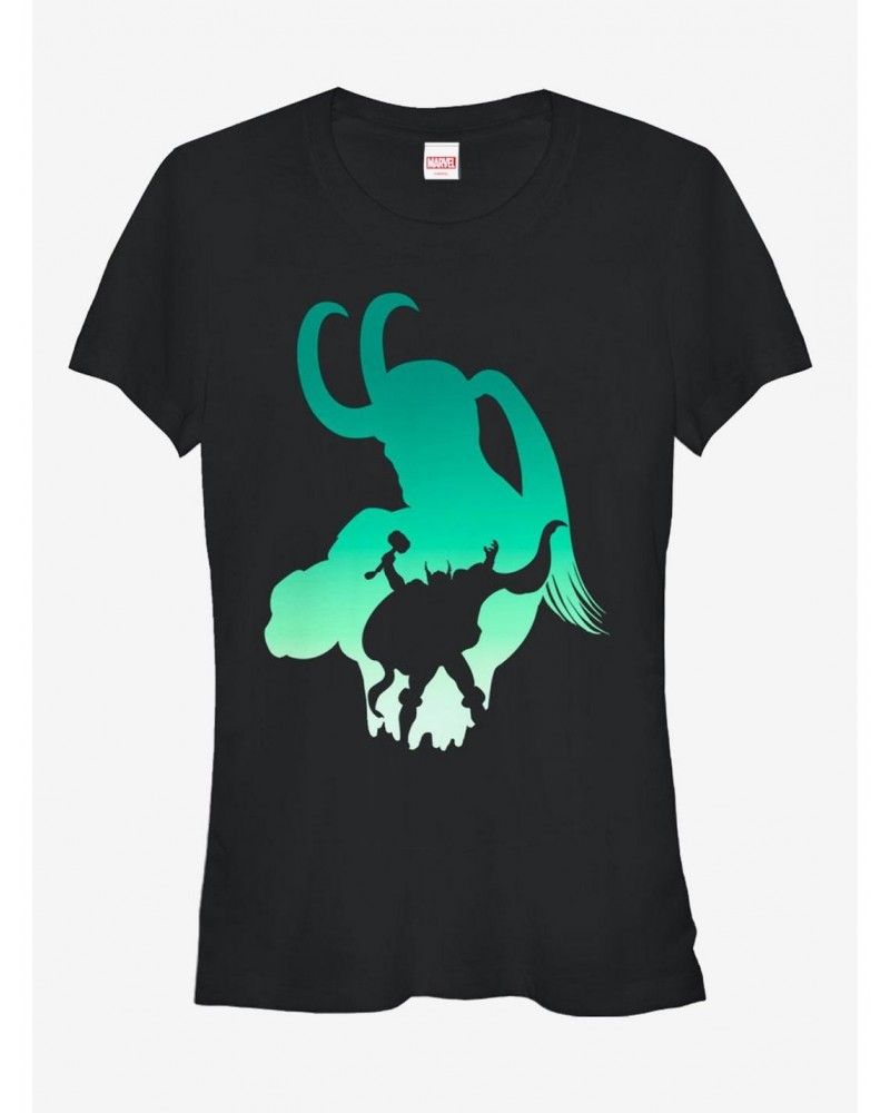 Marvel Thor and Loki Silhouette Girls T-Shirt $9.96 T-Shirts