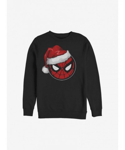 Marvel Spider-Man Spidey Santa Hat Christmas Sweatshirt $9.74 Sweatshirts