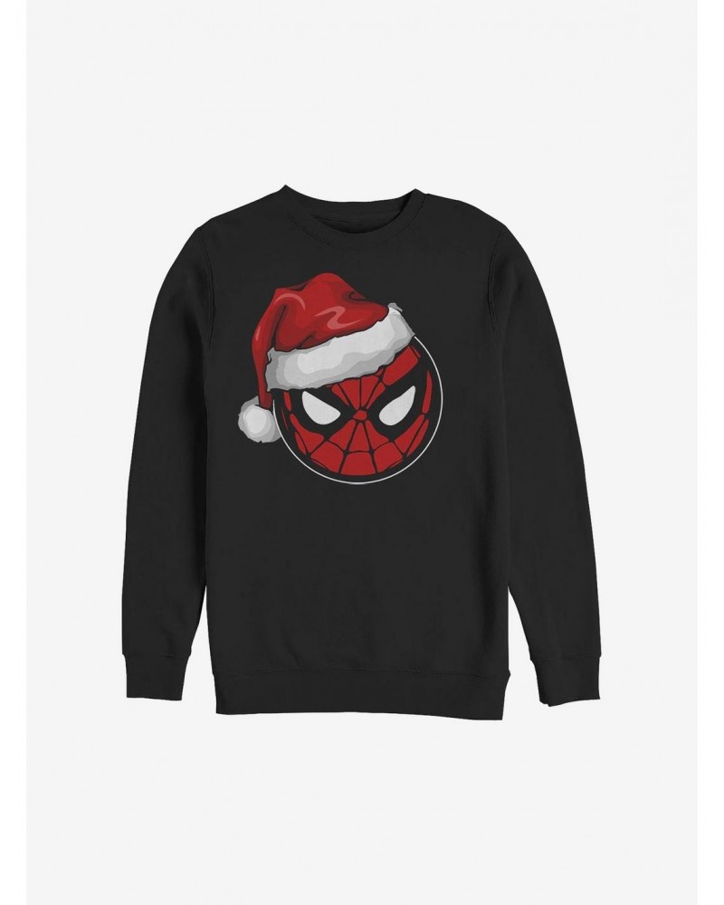 Marvel Spider-Man Spidey Santa Hat Christmas Sweatshirt $9.74 Sweatshirts