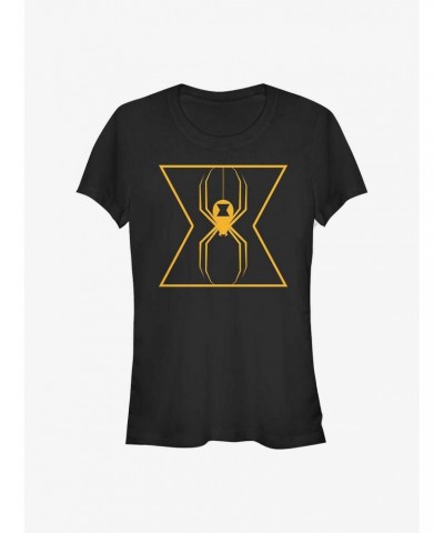 Marvel Black Widow Orange Spider Logo Girls T-Shirt $8.57 T-Shirts