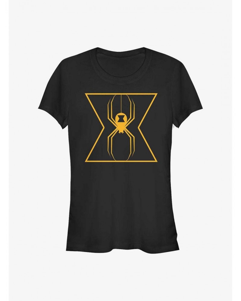 Marvel Black Widow Orange Spider Logo Girls T-Shirt $8.57 T-Shirts