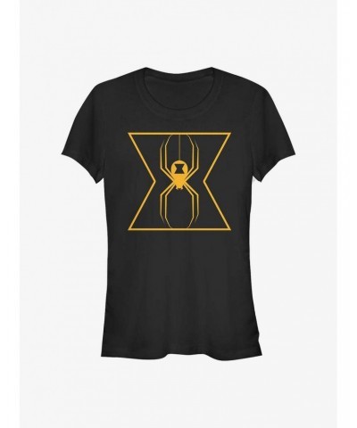 Marvel Black Widow Orange Spider Logo Girls T-Shirt $8.57 T-Shirts