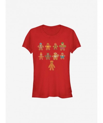Marvel Avengers Lined Up Cookies Holiday Girls T-Shirt $8.76 T-Shirts
