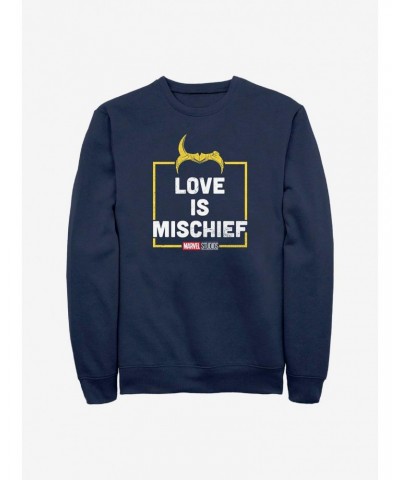 Marvel Loki Love Is Mischief Crew Sweatshirt $9.74 Sweatshirts