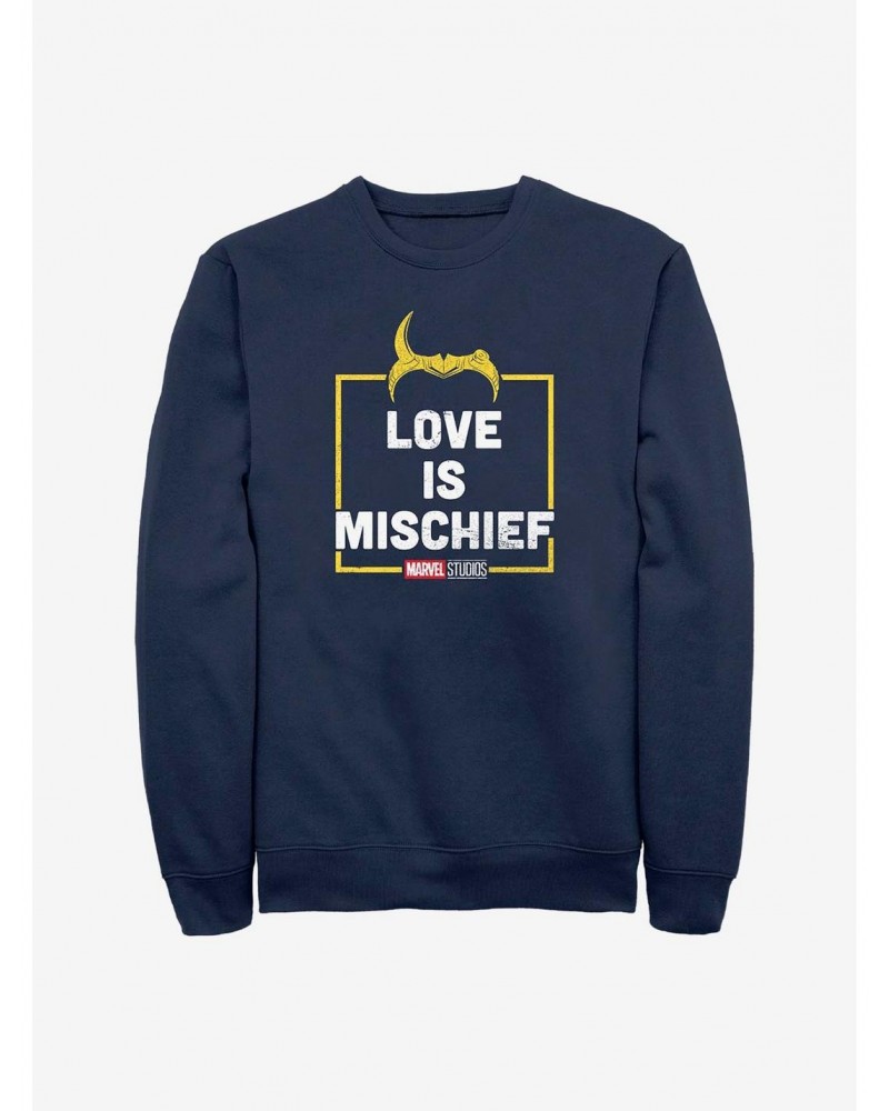 Marvel Loki Love Is Mischief Crew Sweatshirt $9.74 Sweatshirts