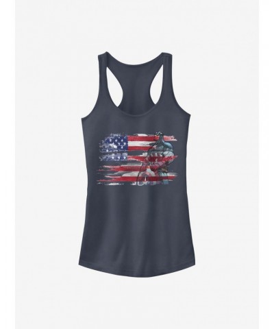 Marvel Captain America Capt Ink Flag Girls Tank $8.37 Tanks