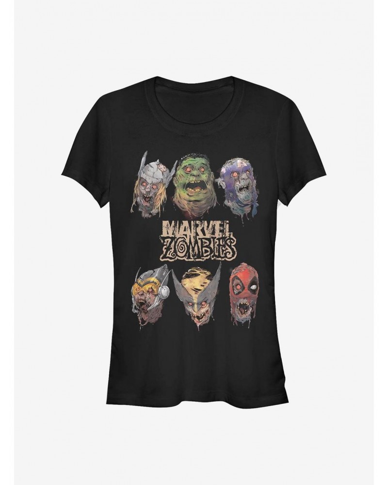 Marvel Zombies Heads Of Undead Girls T-Shirt $7.77 T-Shirts