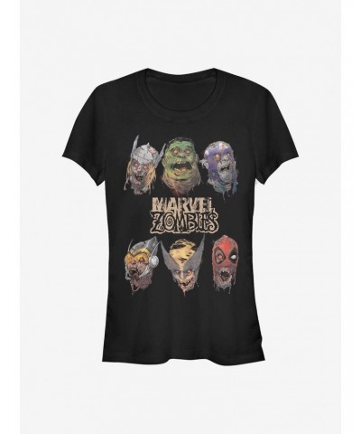 Marvel Zombies Heads Of Undead Girls T-Shirt $7.77 T-Shirts