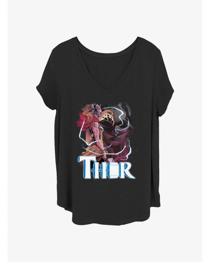 Marvel Thor: Love and Thunder Mighty Thor Thunder God Girls T-Shirt Plus Size $7.86 T-Shirts