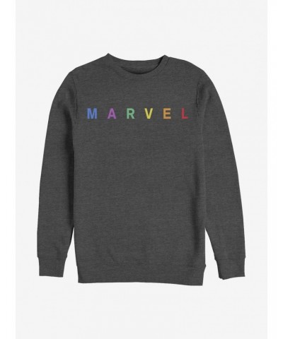 Marvel Simple Rainbow Logo Crew Sweatshirt $13.28 Sweatshirts