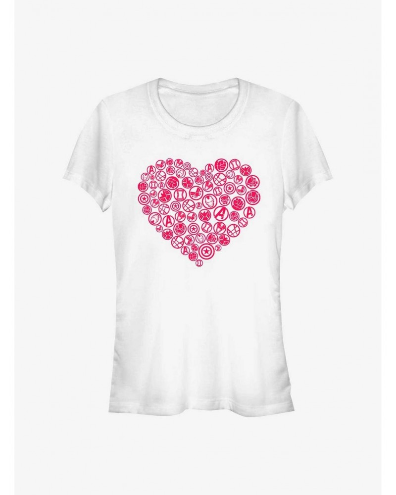 Marvel Avengers Heart Icons Girls T-Shirt $9.56 T-Shirts