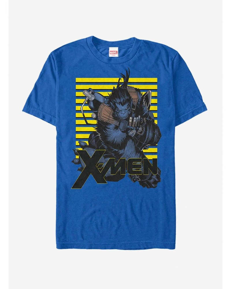 Marvel X-Men Beast Stripes T-Shirt $7.84 T-Shirts