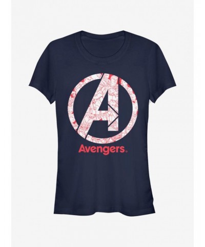 Marvel Avengers Line Art Logo Girls T-Shirt $8.17 T-Shirts