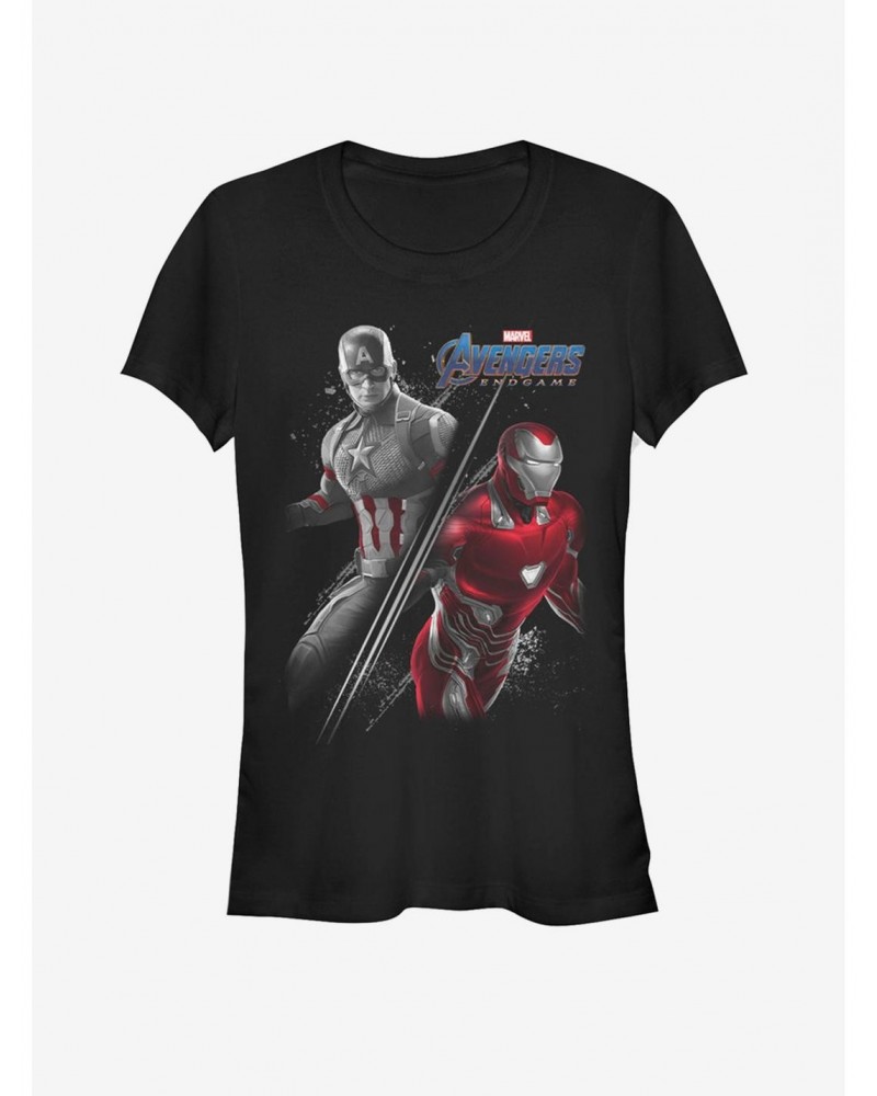 Marvel Avengers Endgame Cap Ironman Girls T-Shirt $9.96 T-Shirts